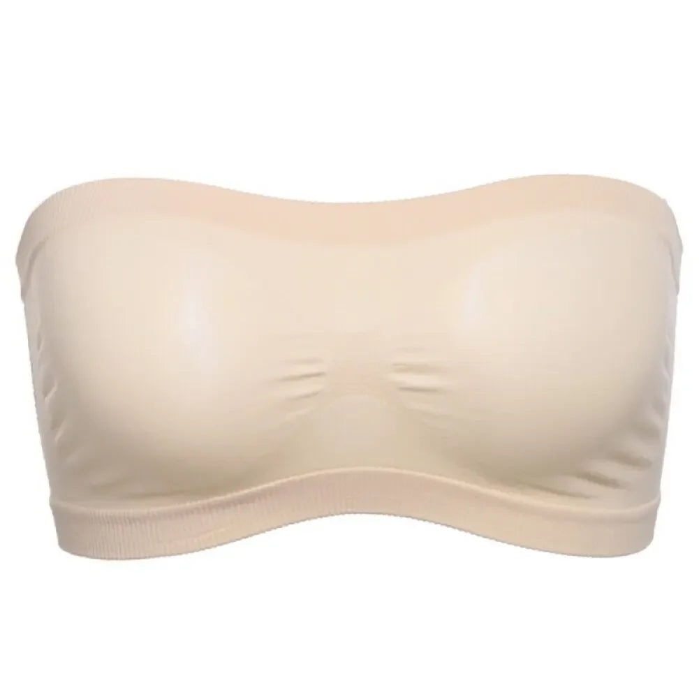 Summer Free Size Tube Invisible Bra Breathable Back Mesh Strapless Crop Top for Women Ladies Sexy Bralette Dress