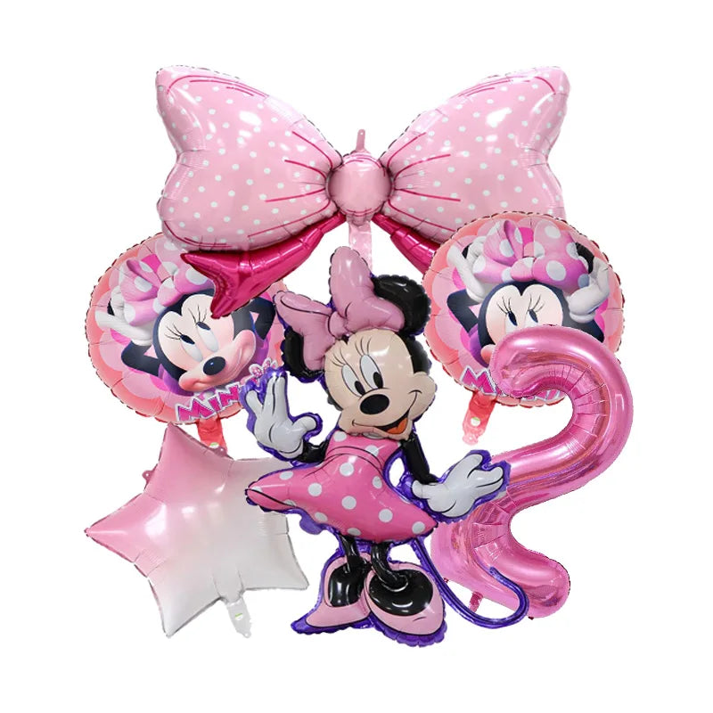 Minnie Mouse Birthday Party Decoration Girls Disposable Tableware Balloon Cups Plates Tablecloth Baby Shower Party Supplies