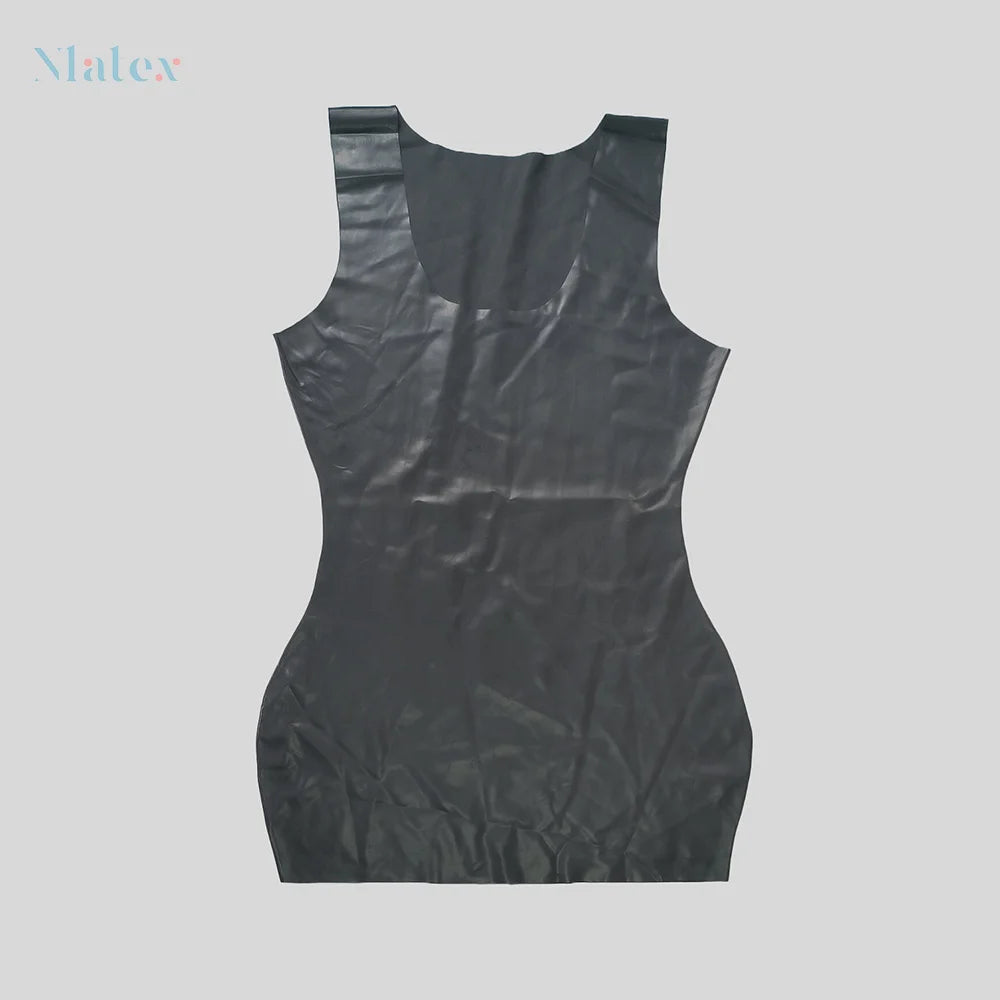 Women's Sleeveless Mini Dress - Natural, Sexy, and Sustainable Fashion in Pure Latex Party, Clubwear, or Cosplay Outfit
