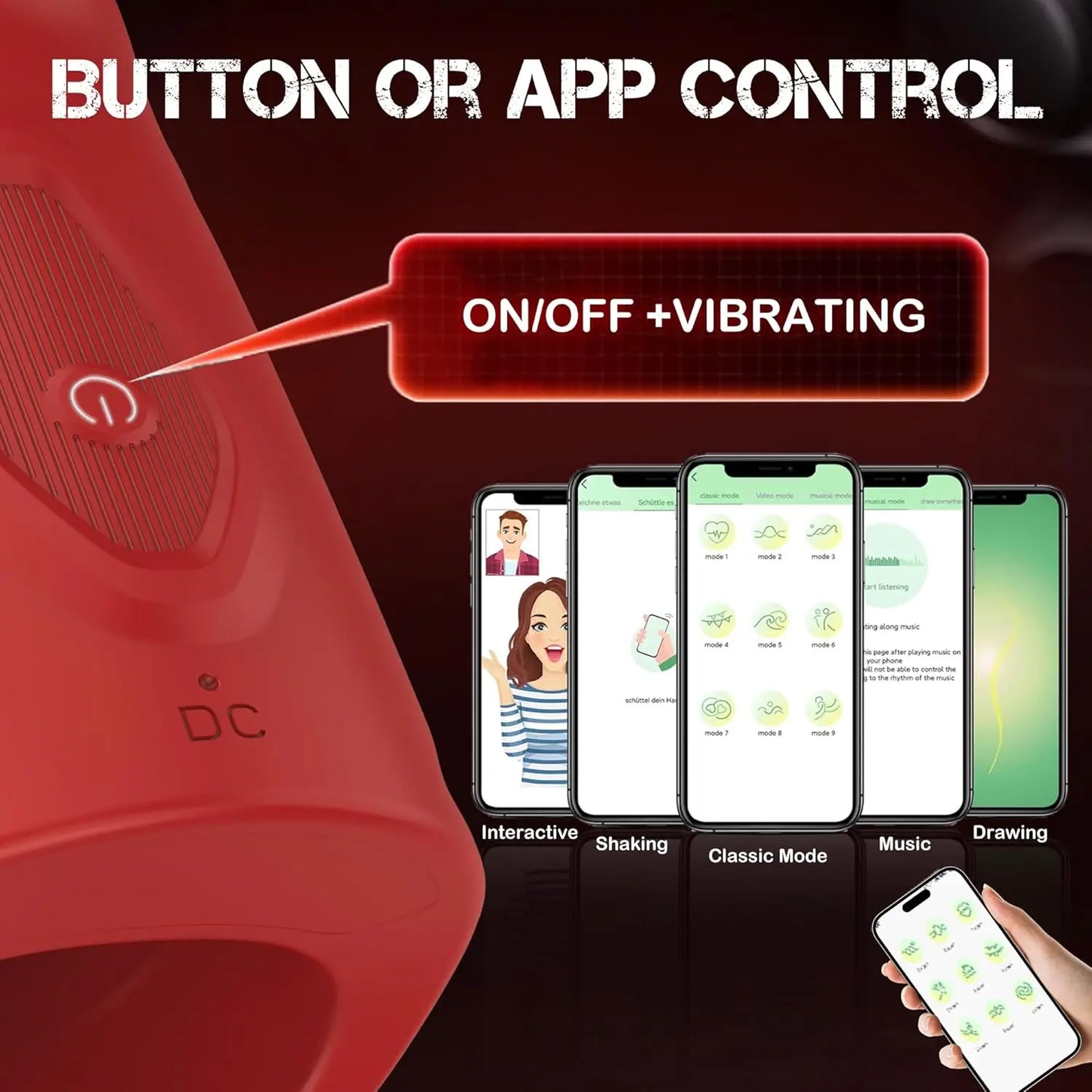 Amortoy Silicone Male Masturbator With 9 Vibration Modes