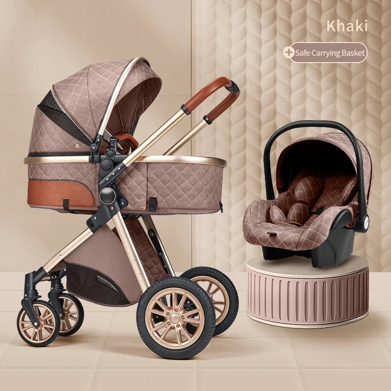 3in1 Baby Stroller Multifunctional Luxury Two-Way Travel Stroller