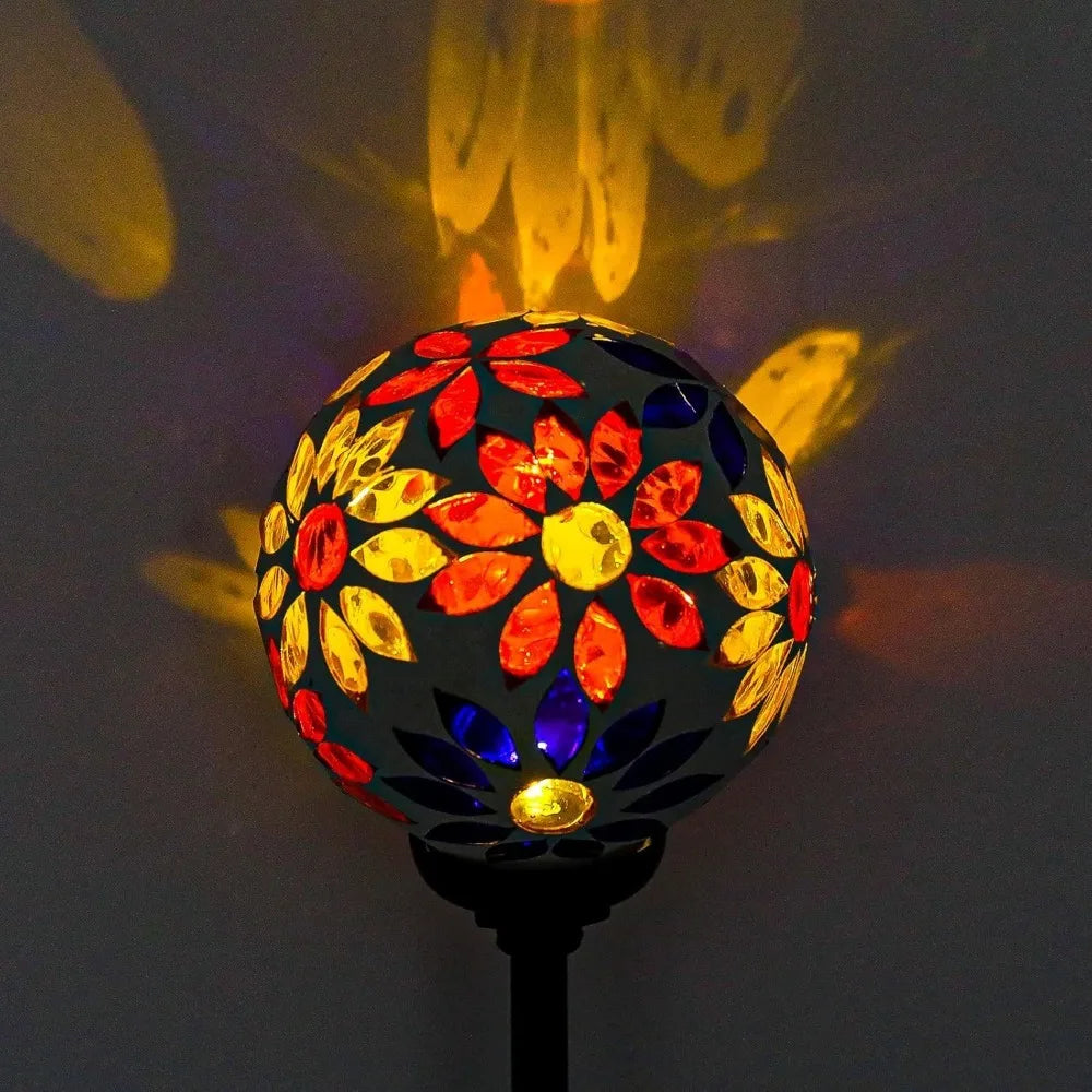 Solar Garden Lights Mosaic LED Stake Lights Waterproof Outdoor Decor for Lawn Patio Yard 1 Pack