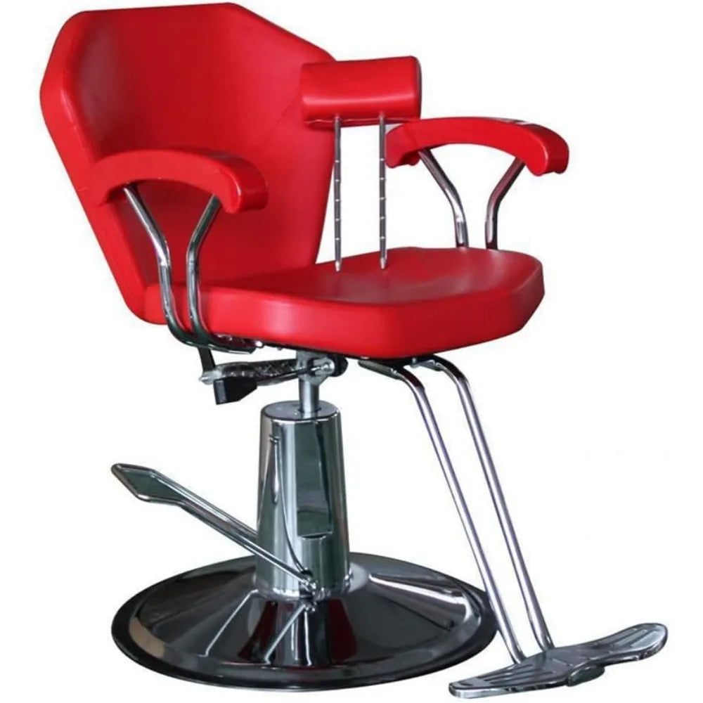 Beautynao Salon Chair Hair Cutting Styling Chair Barber Chair Beauty Hydraulic Equipment(Red)