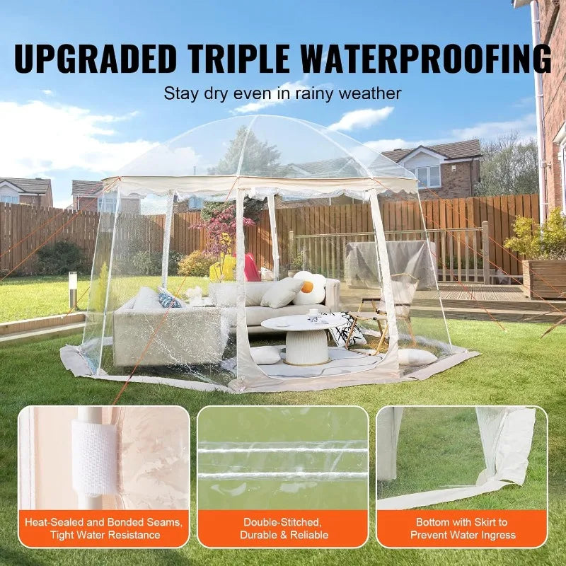 VEVOR Upgraded Pop Up Bubble Tent for 12 to 15 People 15x13.8ft Large Outdoor Sports Tent Weatherproof Clear Tent Shelter