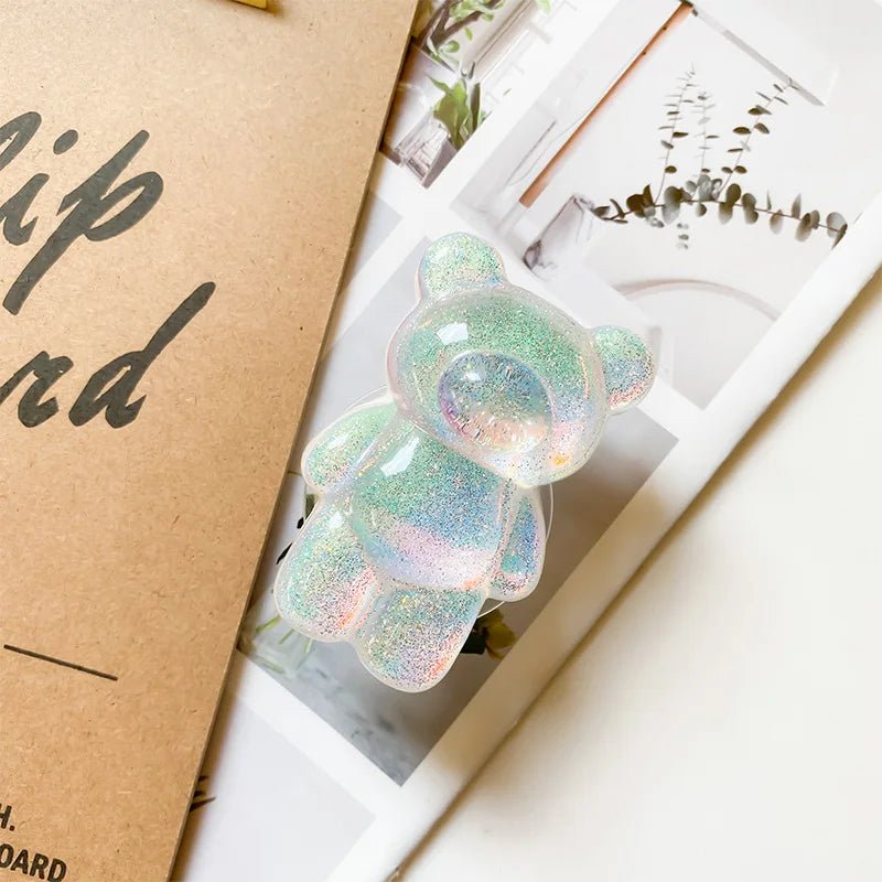 Korea Glitter Bear Cell Phone Holder Grip Tok Bracket