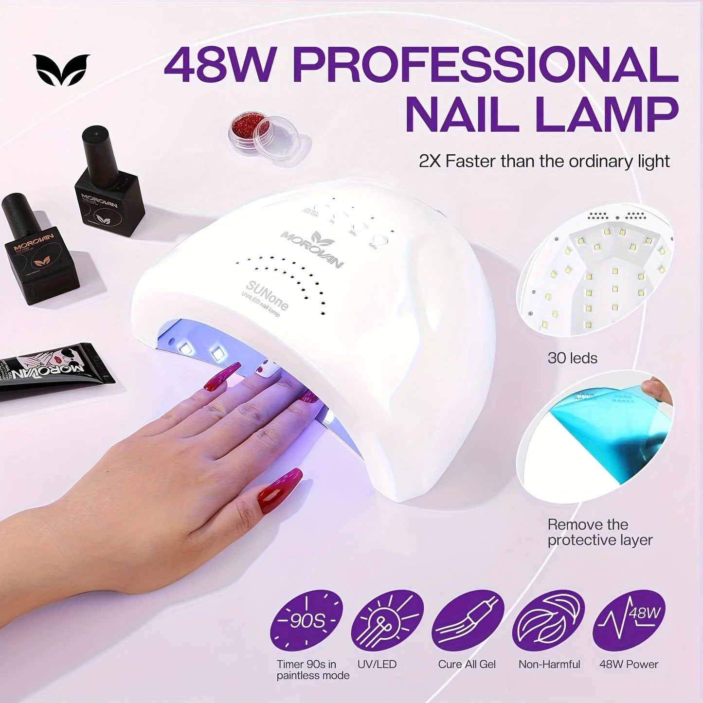 Morovan Polymer Gel Nail Kit, All-In-One Nail Art For Beginners Home Salon Nail Art Kit Nail Art Supplies Gift