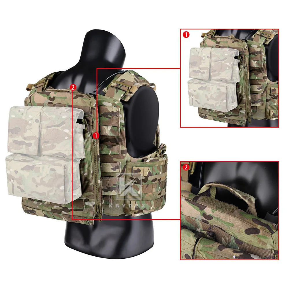 KRYDEX CPC Tactical Vest MOLLE Plate Carrier Heavy Duty Body Armor Airsoft Army Paintball Combat Protective Camo Vest