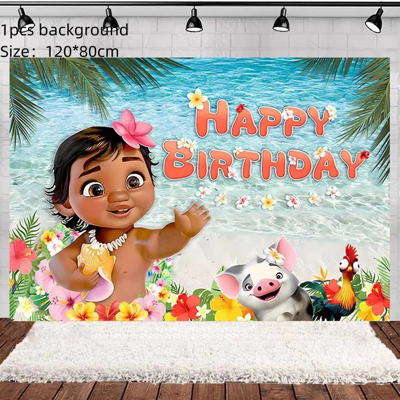 Disney Moana Theme Party Set Vaiana Oceania Birthday Decoration Plates Balloons Cake Toppers Girls Favor