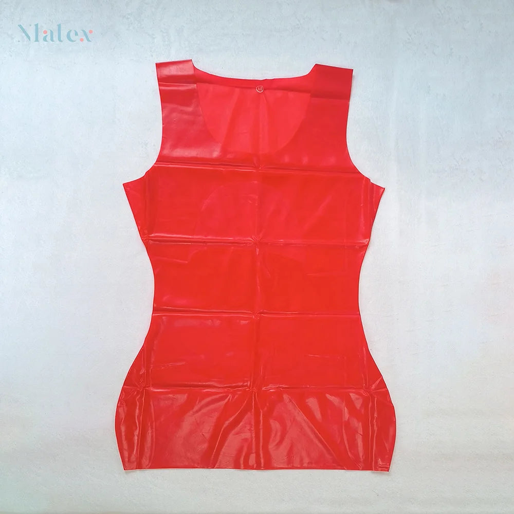 Women's Sleeveless Mini Dress - Natural, Sexy, and Sustainable Fashion in Pure Latex Party, Clubwear, or Cosplay Outfit