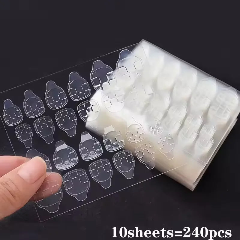 120pcs Glossy Press-On Toe Nails French White Nude Pink