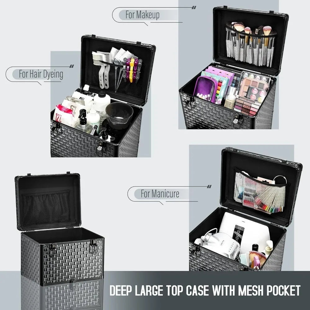 Salon Trolley with 3Drawers&Lockable Wheels for Beauty Salon,Nail Tech, Face Painting, Hairstylist, Makeup Artist, Salon Trolley