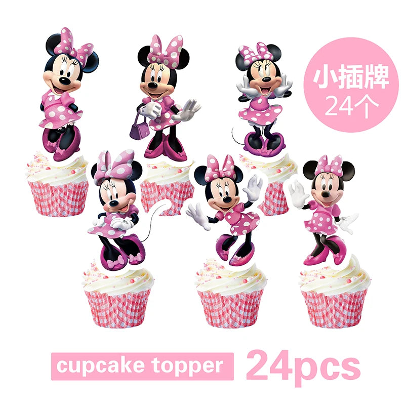 Minnie Mouse Birthday Party Decoration Girls Disposable Tableware Balloon Cups Plates Tablecloth Baby Shower Party Supplies