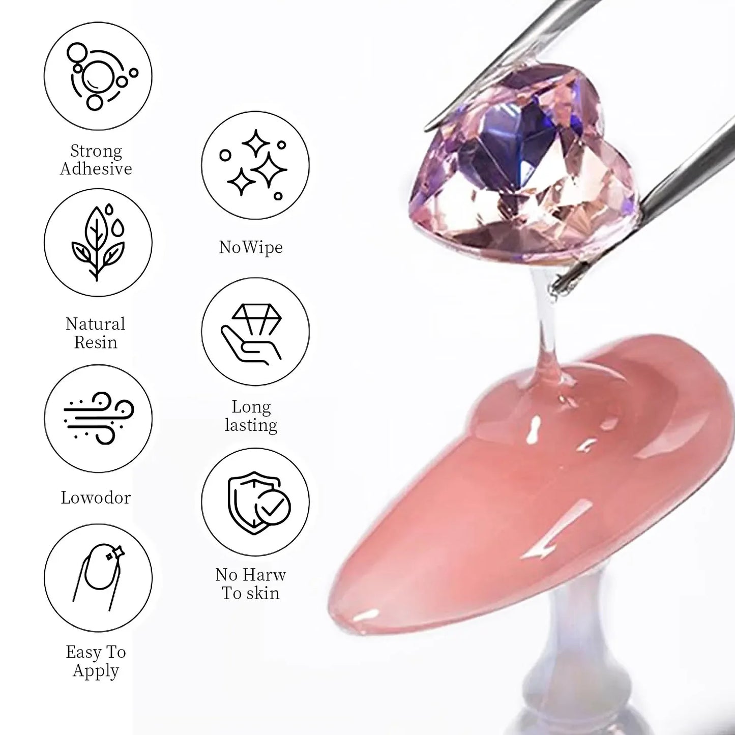 Nail Rhinestone Glue Super Strong Gel for Nail Charm Bling Gem Nail Art Diamonds