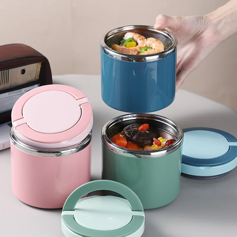 630 Milliliter and 1000 Milliliter Food Thermal Jar Insulated Soup Cup Thermos Containers Stainless Steel Lunch Box for School Children
