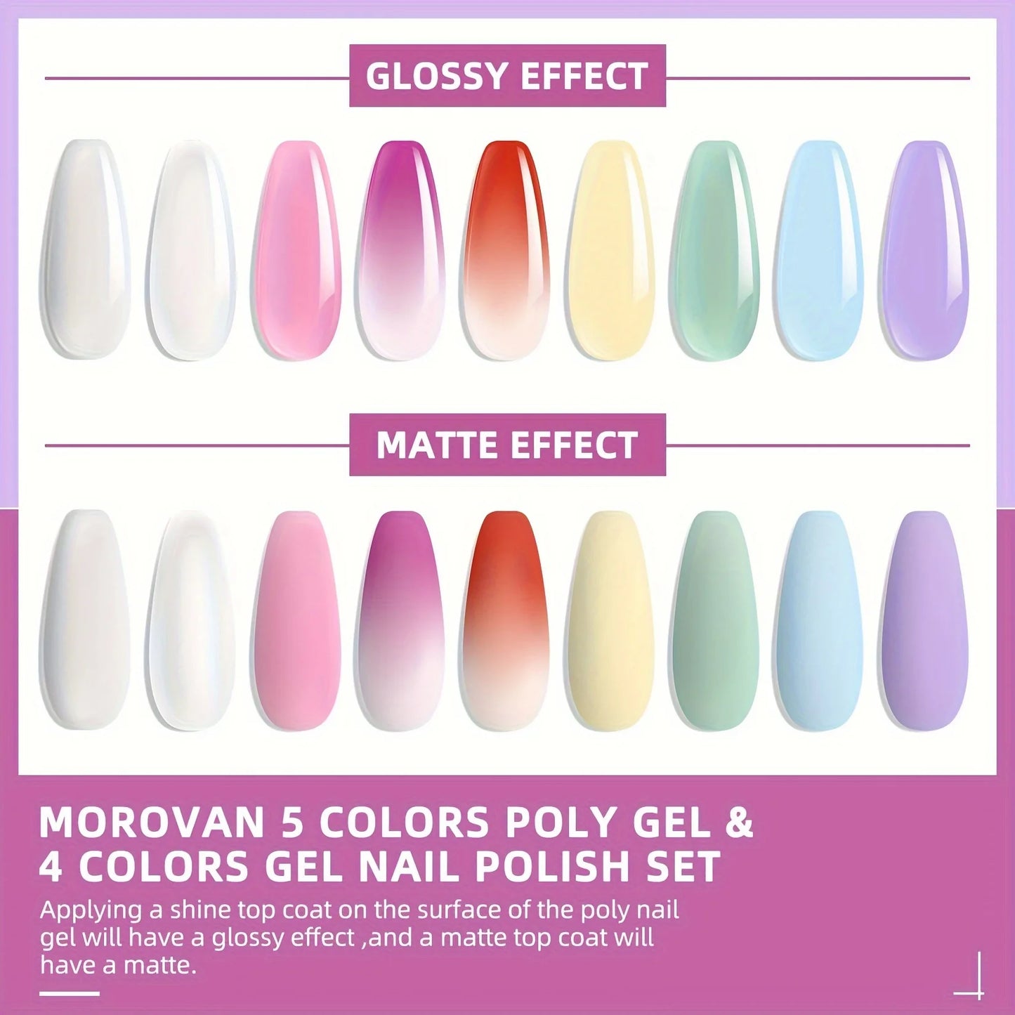 Morovan Polymer Gel Nail Kit, All-In-One Nail Art For Beginners Home Salon Nail Art Kit Nail Art Supplies Gift