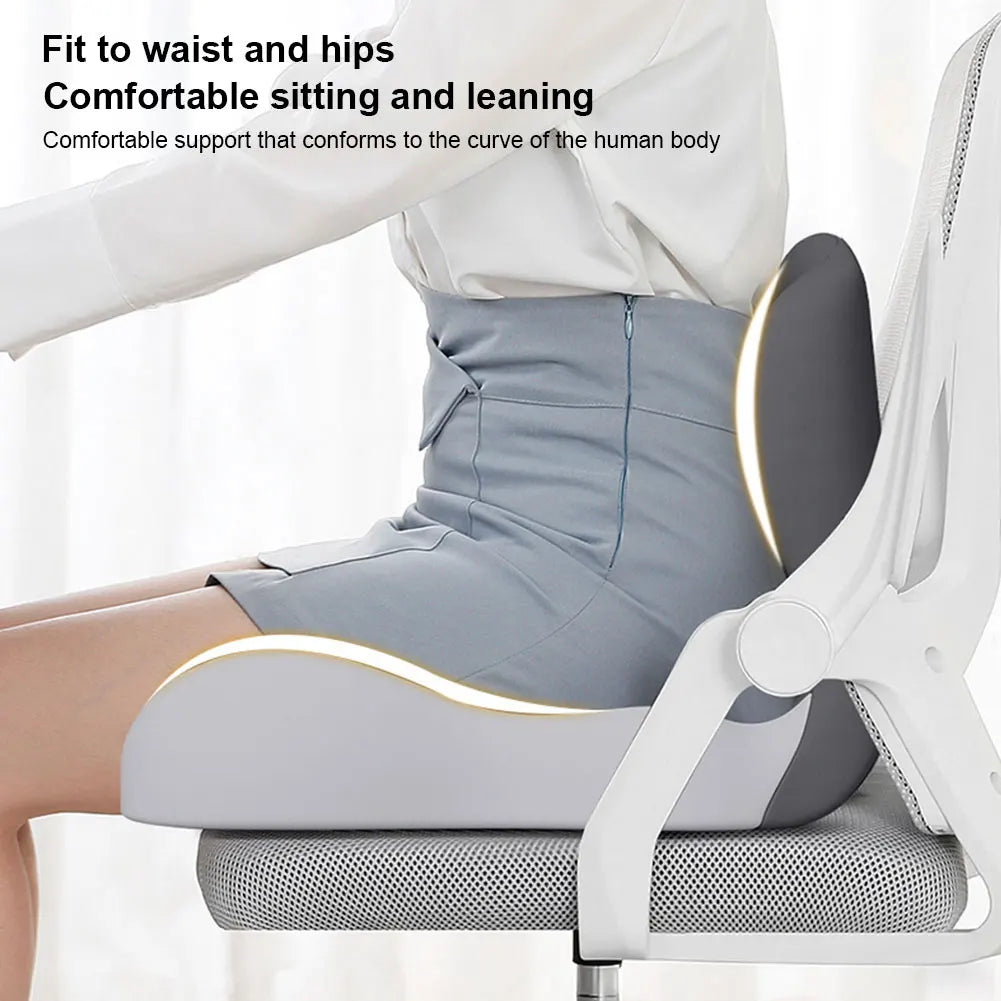 Memory Foam L-Shaped Integrated Seat Cushion with Lumbar Support Office Chair Cushion for Car Truck Desk Gaming Chair
