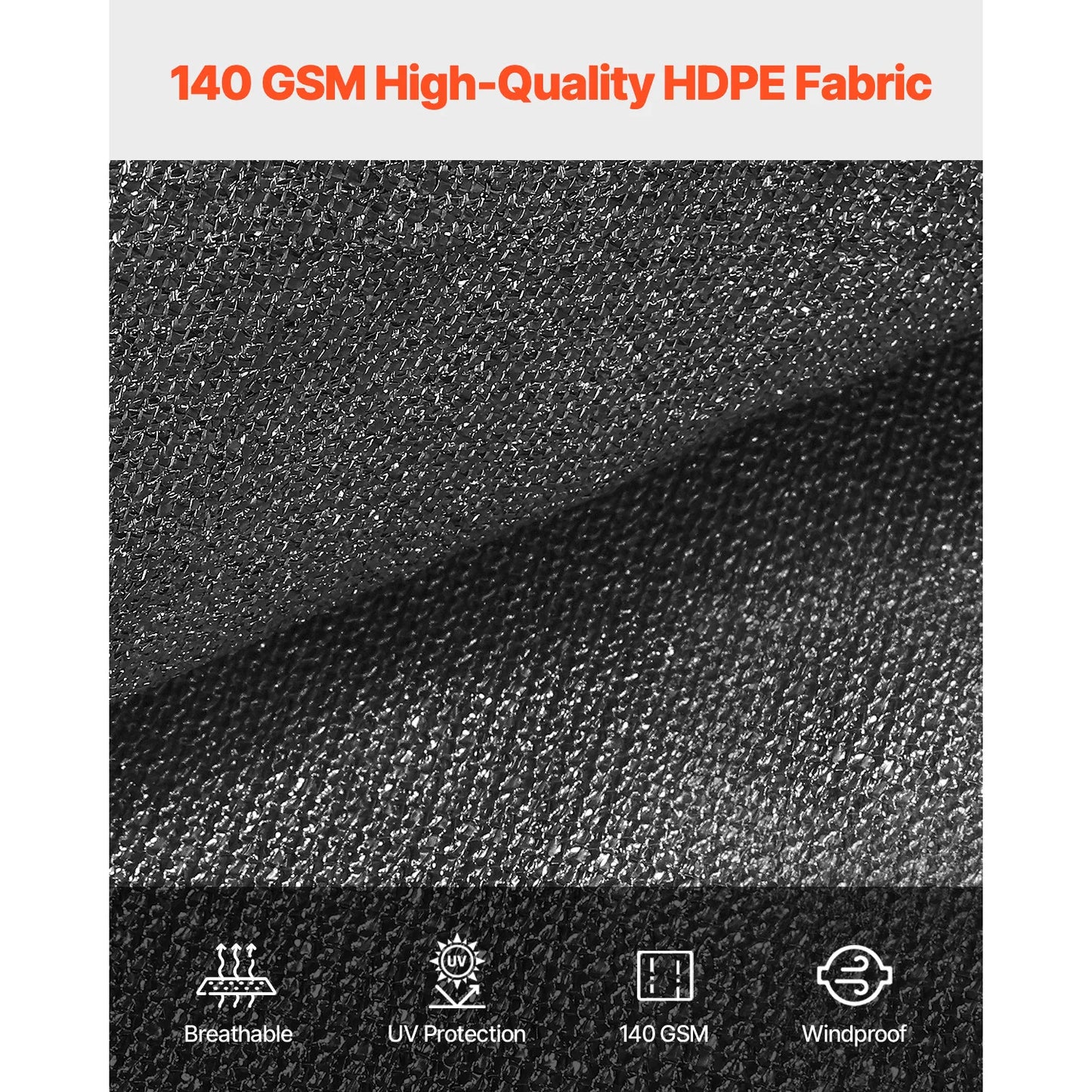 VEVOR 90 Percent Sun Shade Cloth 10x10 12 20 Feet Pergola Shade Cover 140 GSM HDPE Canopy Privacy Screen for Outdoor Patio Garden Backyard