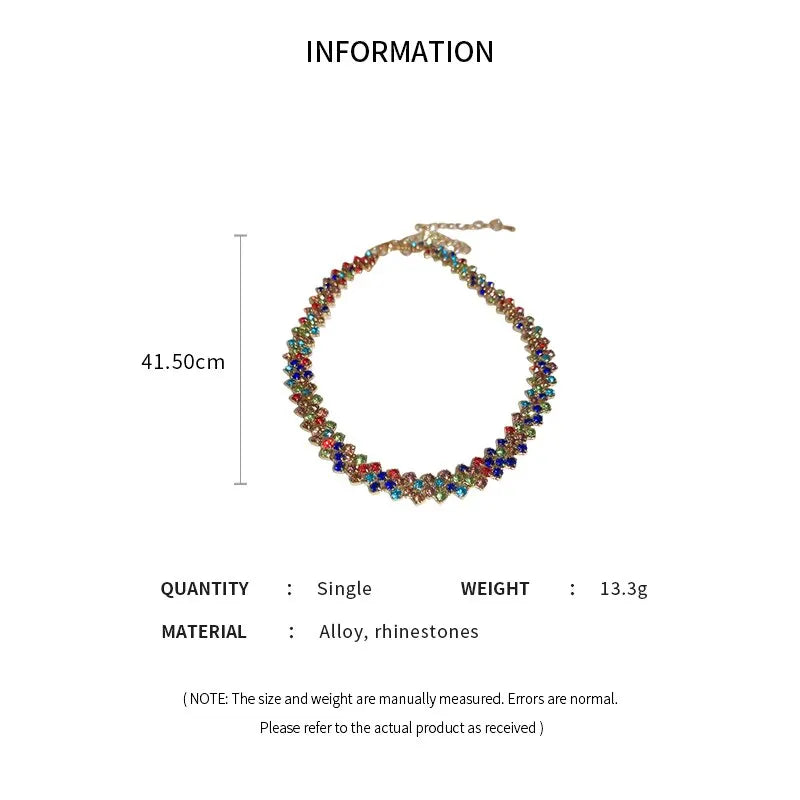 Luxury Shiny Full Rhinestone Choker Necklace for Women Personalized Geometric Crystal Necklace Wedding Jewelry Party Gifts