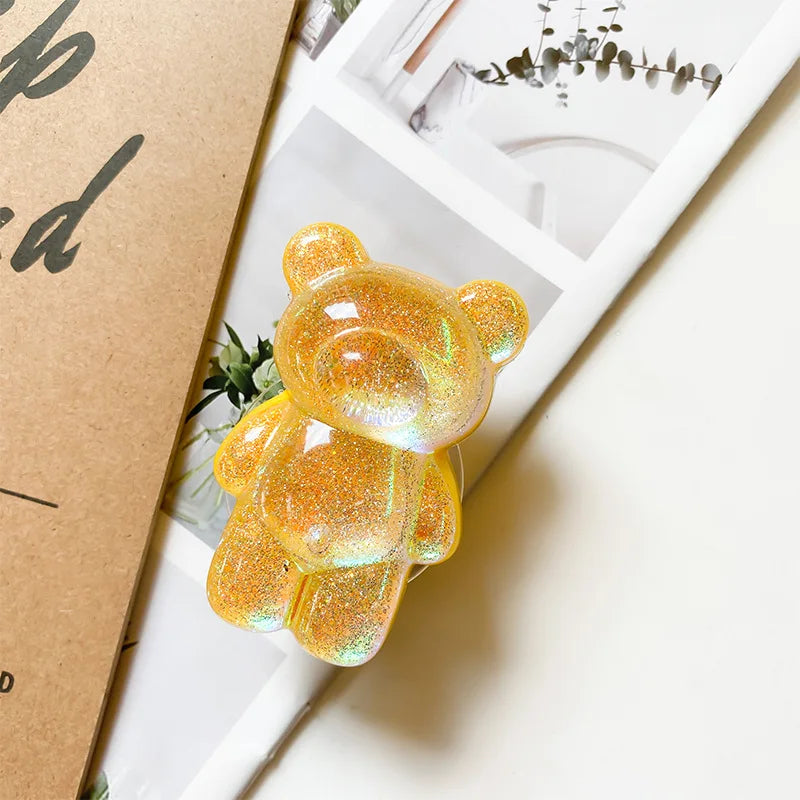 Korea Glitter Bear Cell Phone Holder Grip Tok Bracket