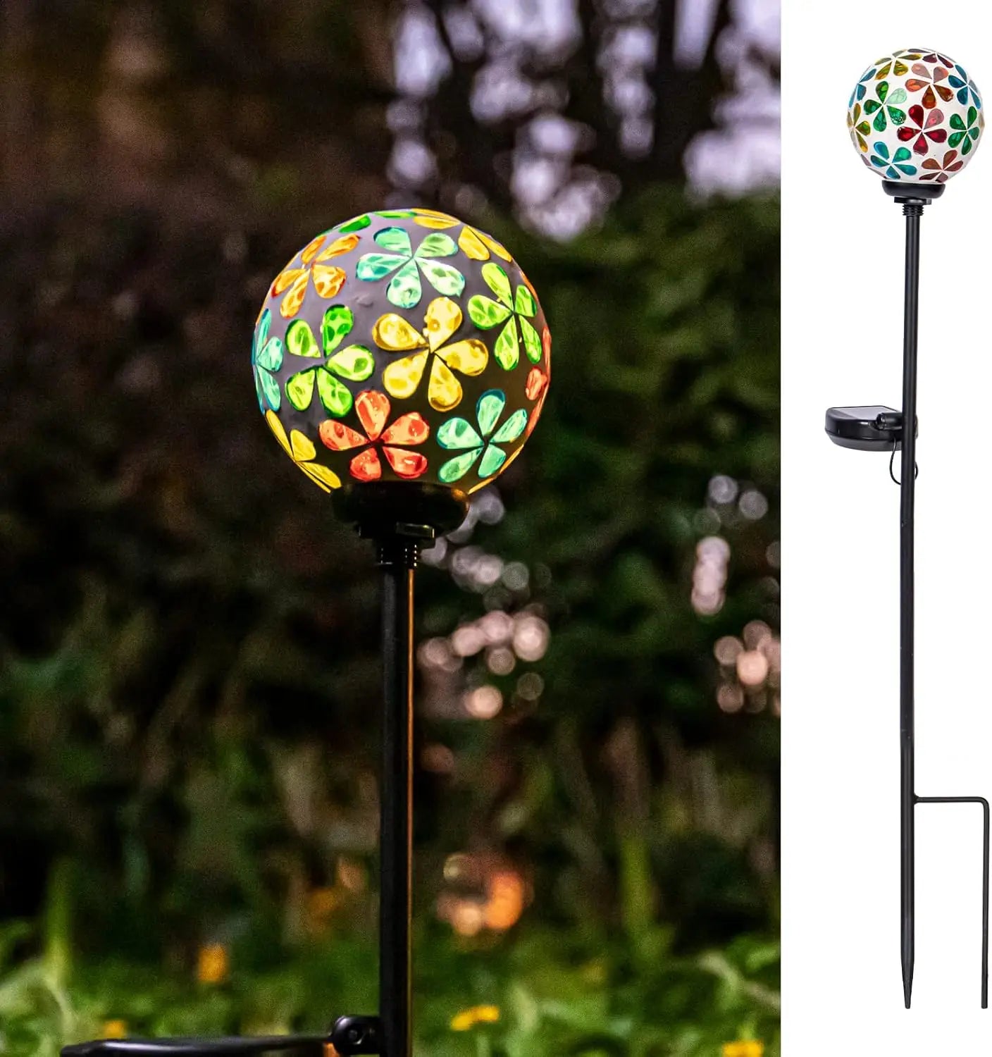 Solar Garden Lights Mosaic LED Stake Lights Waterproof Outdoor Decor for Lawn Patio Yard 1 Pack