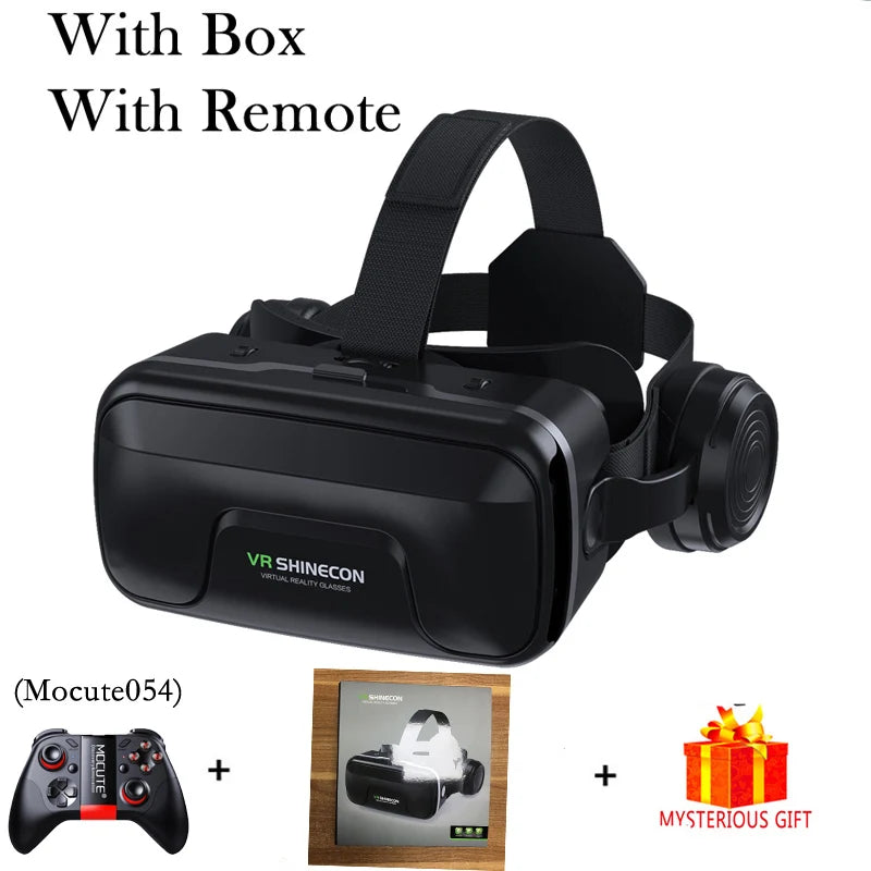 VR Shinecon 10.0 Virtual Reality Glasses for Smartphones 3D Headset Goggles Gaming Binoculars