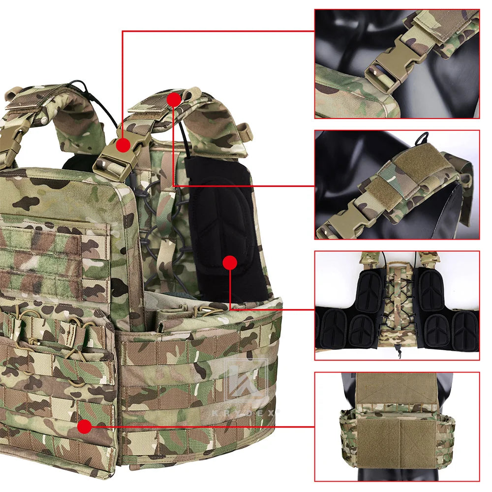 KRYDEX CPC Tactical Vest MOLLE Plate Carrier Heavy Duty Body Armor Airsoft Army Paintball Combat Protective Camo Vest