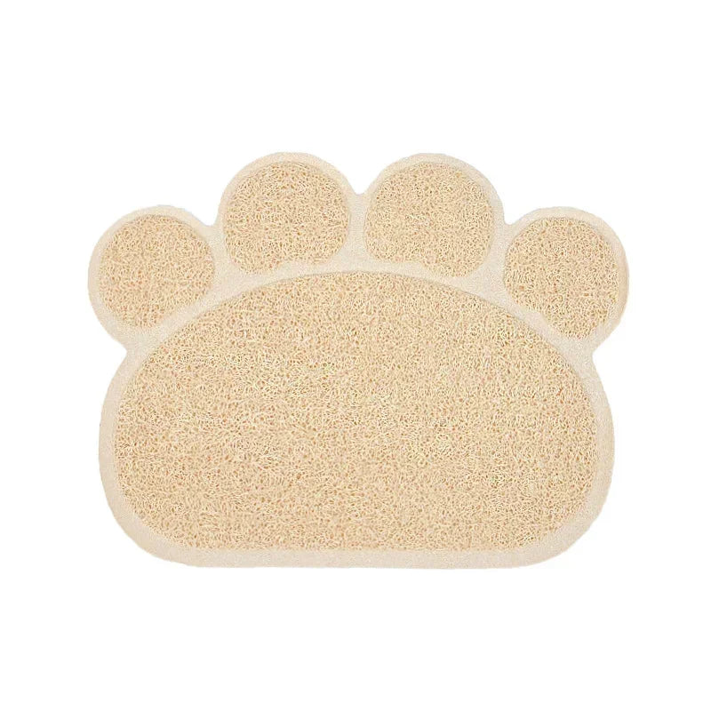 PVC Pet Mat Non Slip Claw Shaped Cat Litter Rub Feet Dog Puppies Feeding Mat Cute Dish Bowl Food Placement