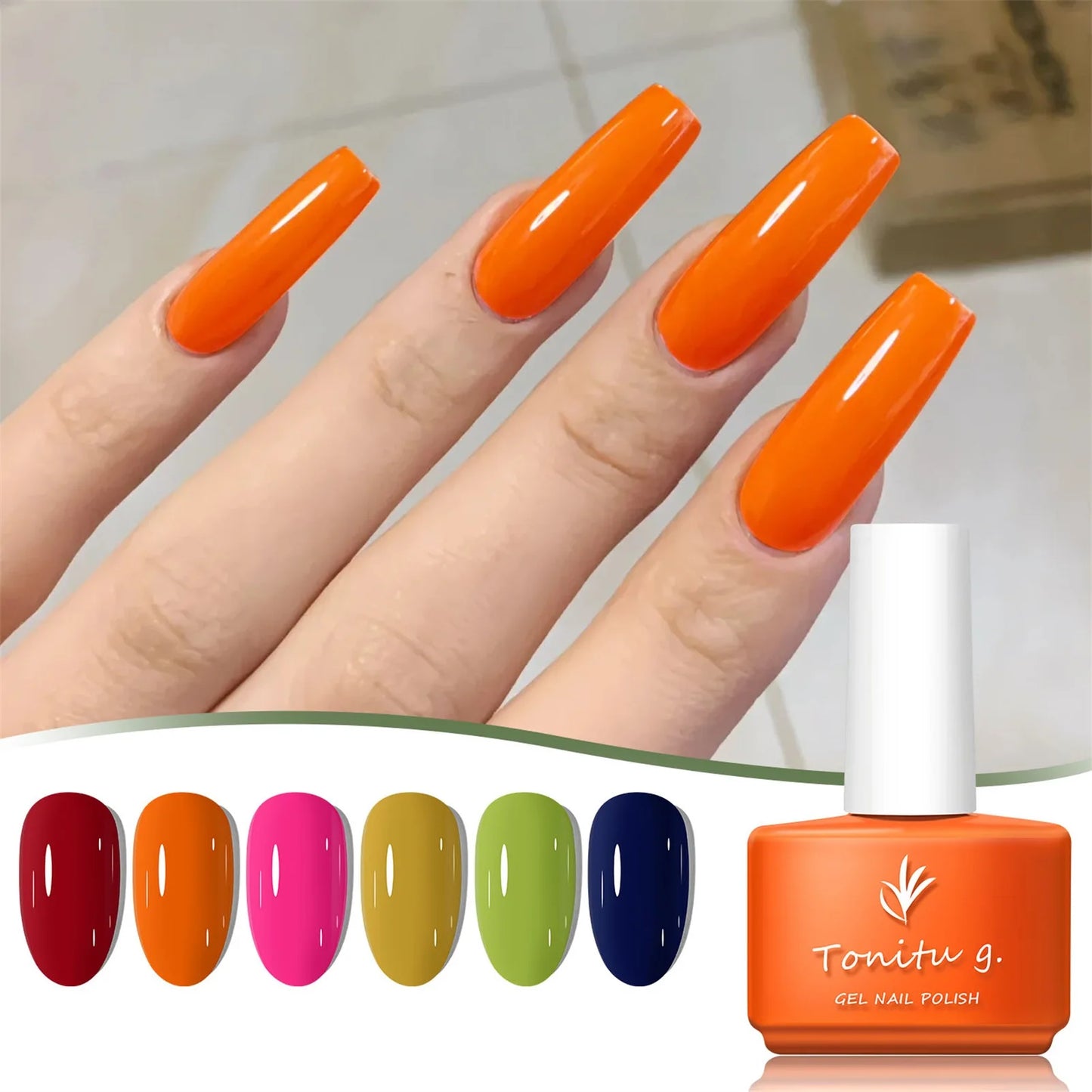 Gel Nail Polish Set 6 Colors White Gray Brown Pink Manicure