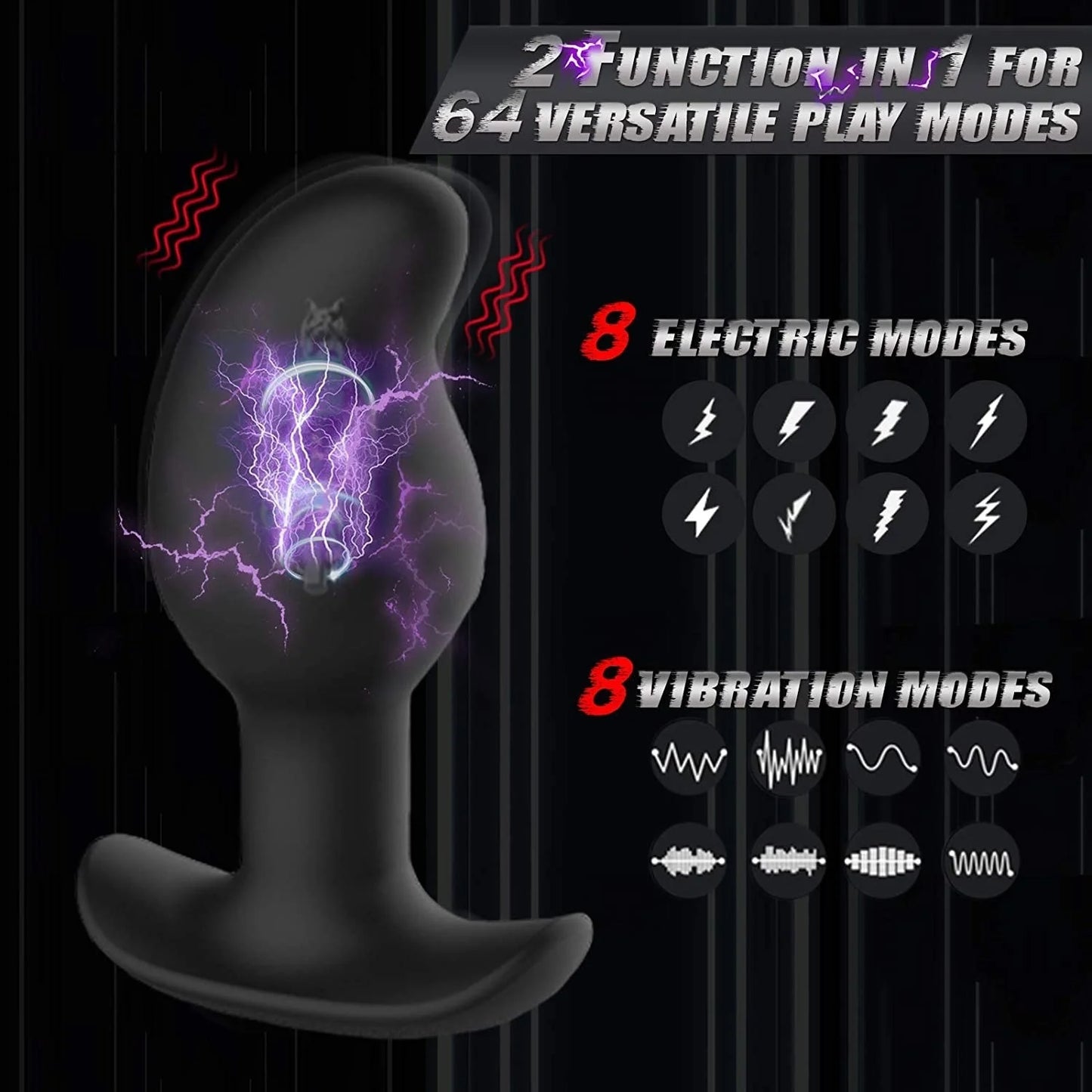 Anal Electric Shock Vibrator Prostate Massager Butt Plug