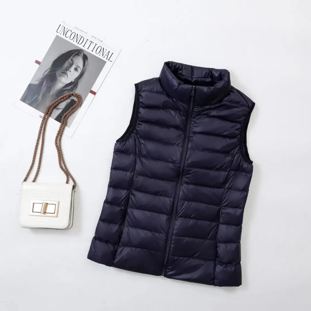 New 2024 Ultra Light Down Vest for Women Slim Sleeveless