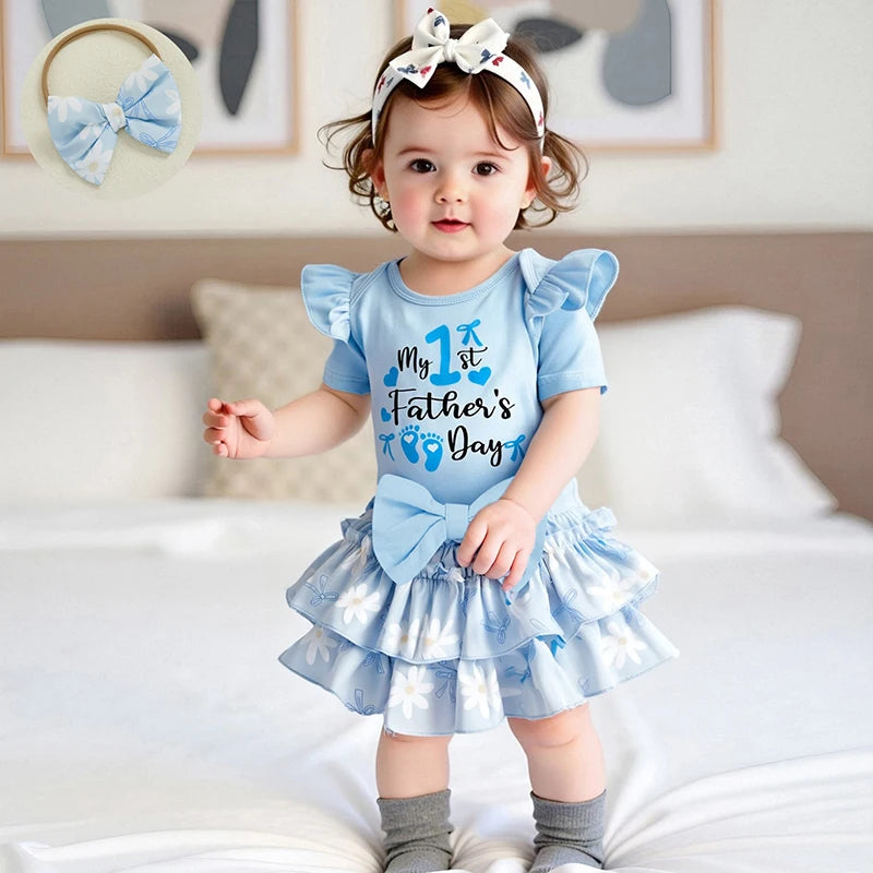 Daddy's Little Princess Father's Day 3Pcs Baby Girl Set