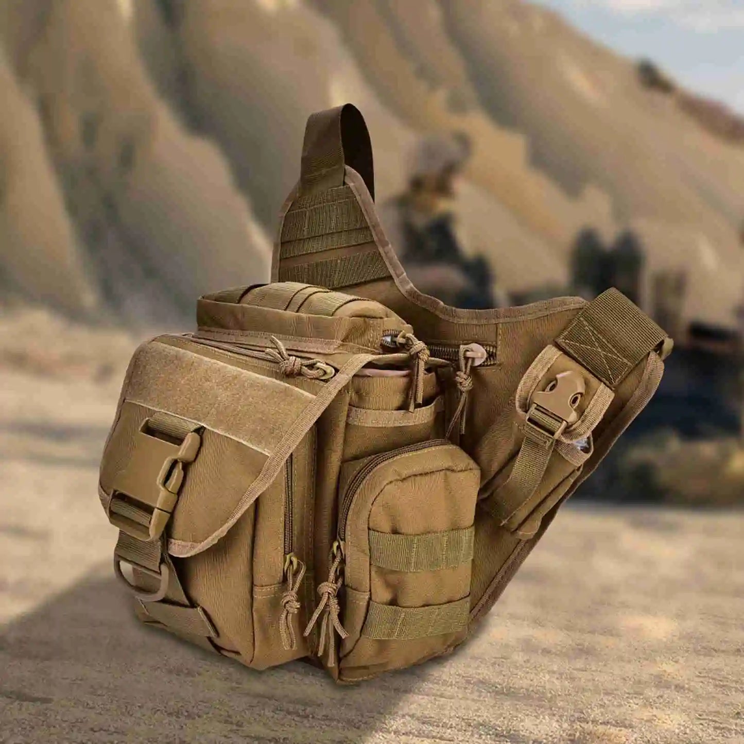 Men's Military Chest Shoulder Bag Pack for Travel Hiking Outdoor Use 2 Colors