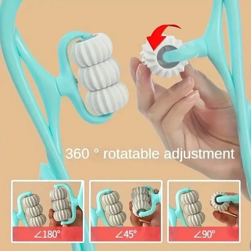 Six Wheel Cervical Massager Clip Neck Massage Roller Manual Multifunctional Neck Shoulder Back Massager Tools