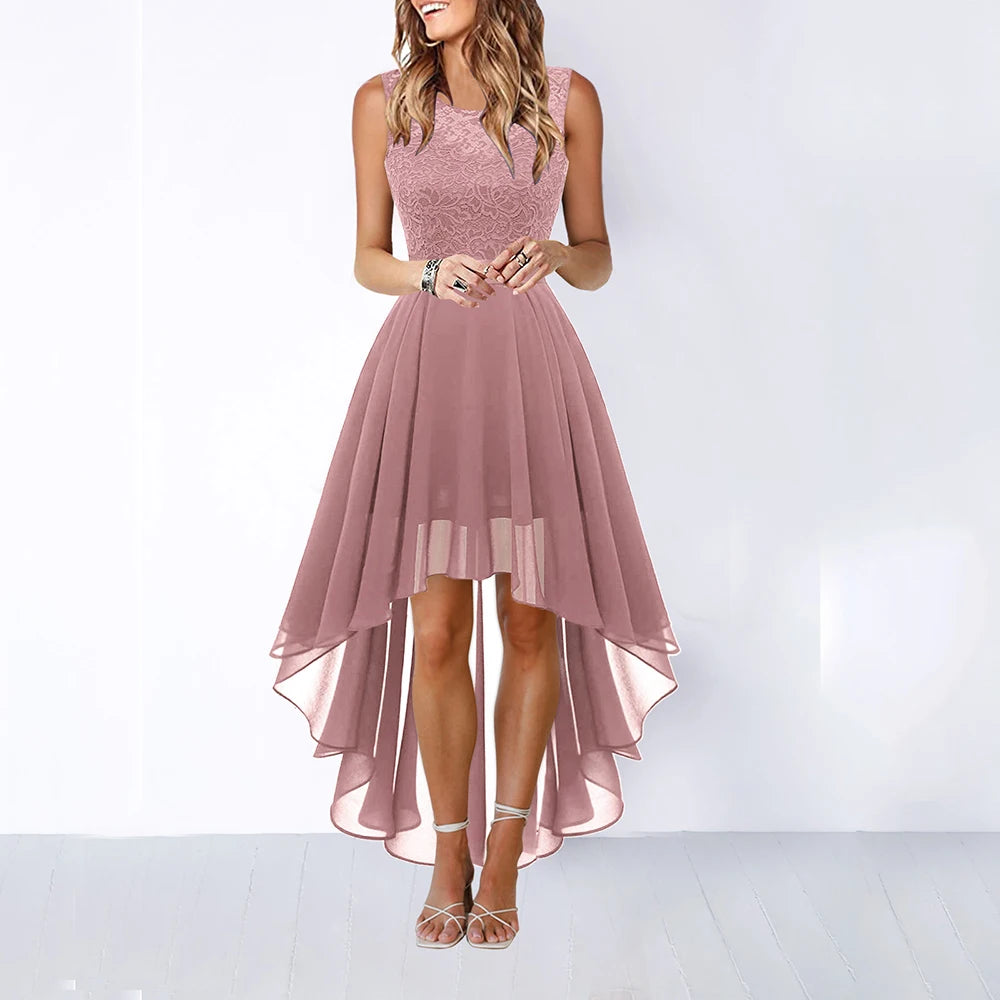 Vintage Women Summer Lace Dress Beach Sundress Slim Fit