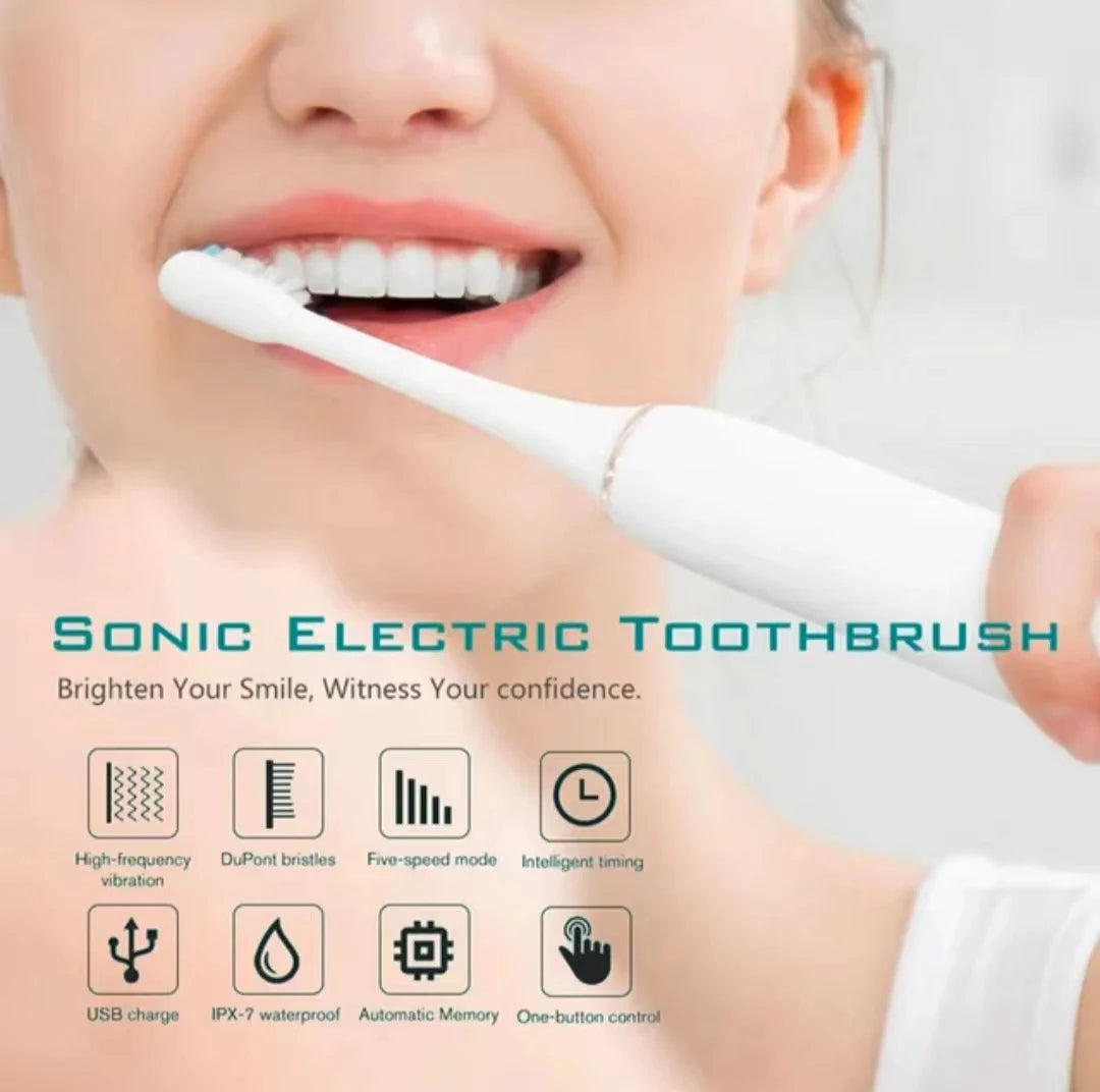 Sonic Electric Toothbrush for Adults IPX7 Waterproof 6 Modes