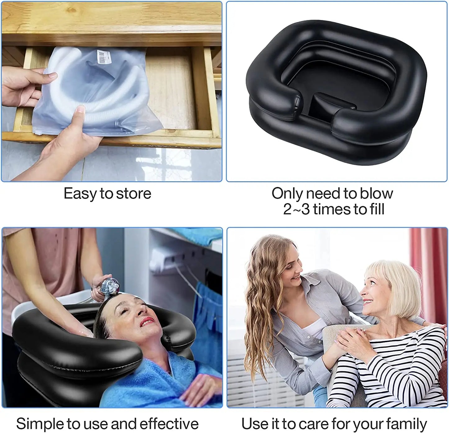 Inflatable Shampoo Basin - Portable Hair Washing Bowl for Bedridden