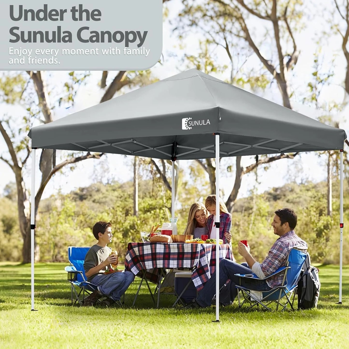 10x10 Pop Up Canopy Tent Instant Gazebo Portable Outdoor Shading Shelter Easy Setup Sunula Beach Tent Gray