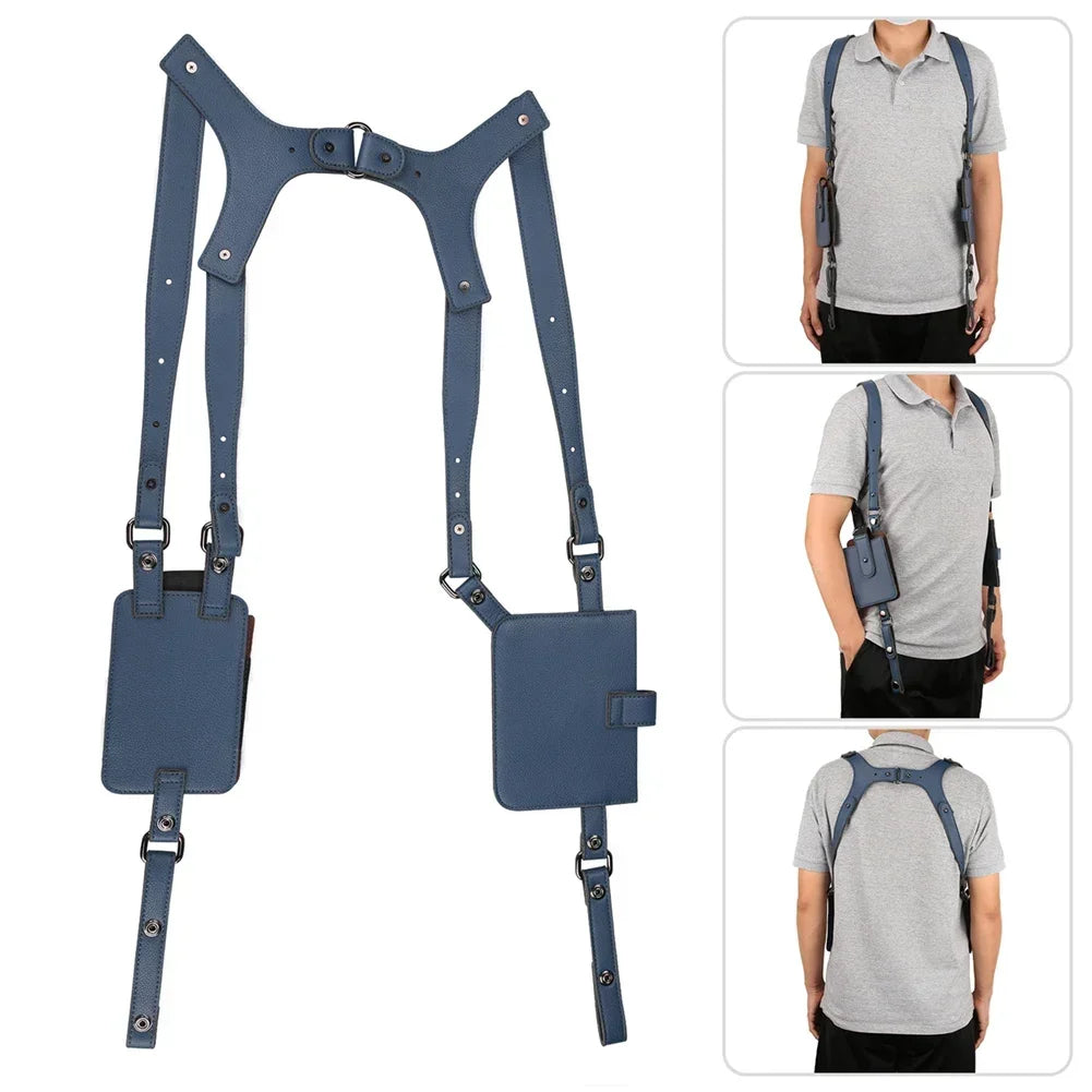 Portable Men Genuine Leather Anti Theft Hidden Underarm Bag Holster Phone Case Card Wallet Pocket Key Purse Travel Accessories