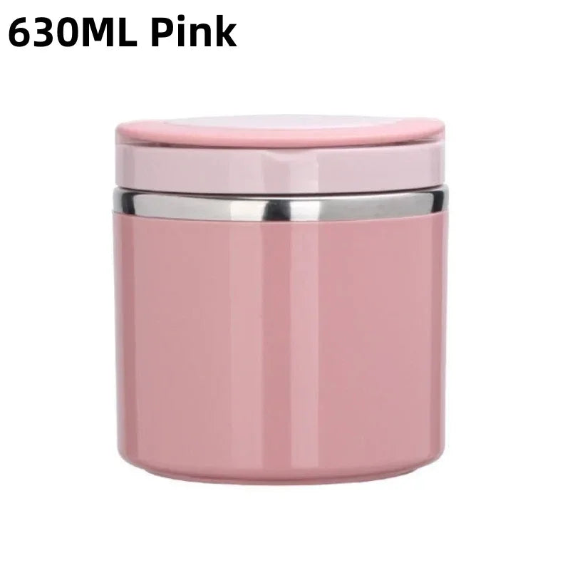 630 Milliliter and 1000 Milliliter Food Thermal Jar Insulated Soup Cup Thermos Containers Stainless Steel Lunch Box for School Children
