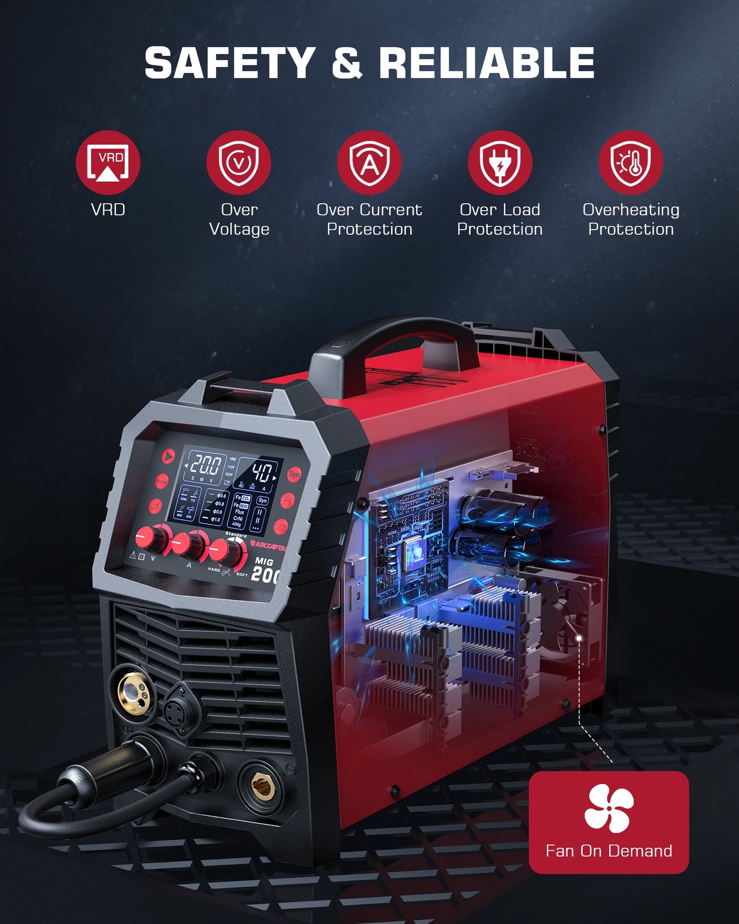 ARCCAPTAIN MIG Welding Welder 6 in 1 110V 220V For Home