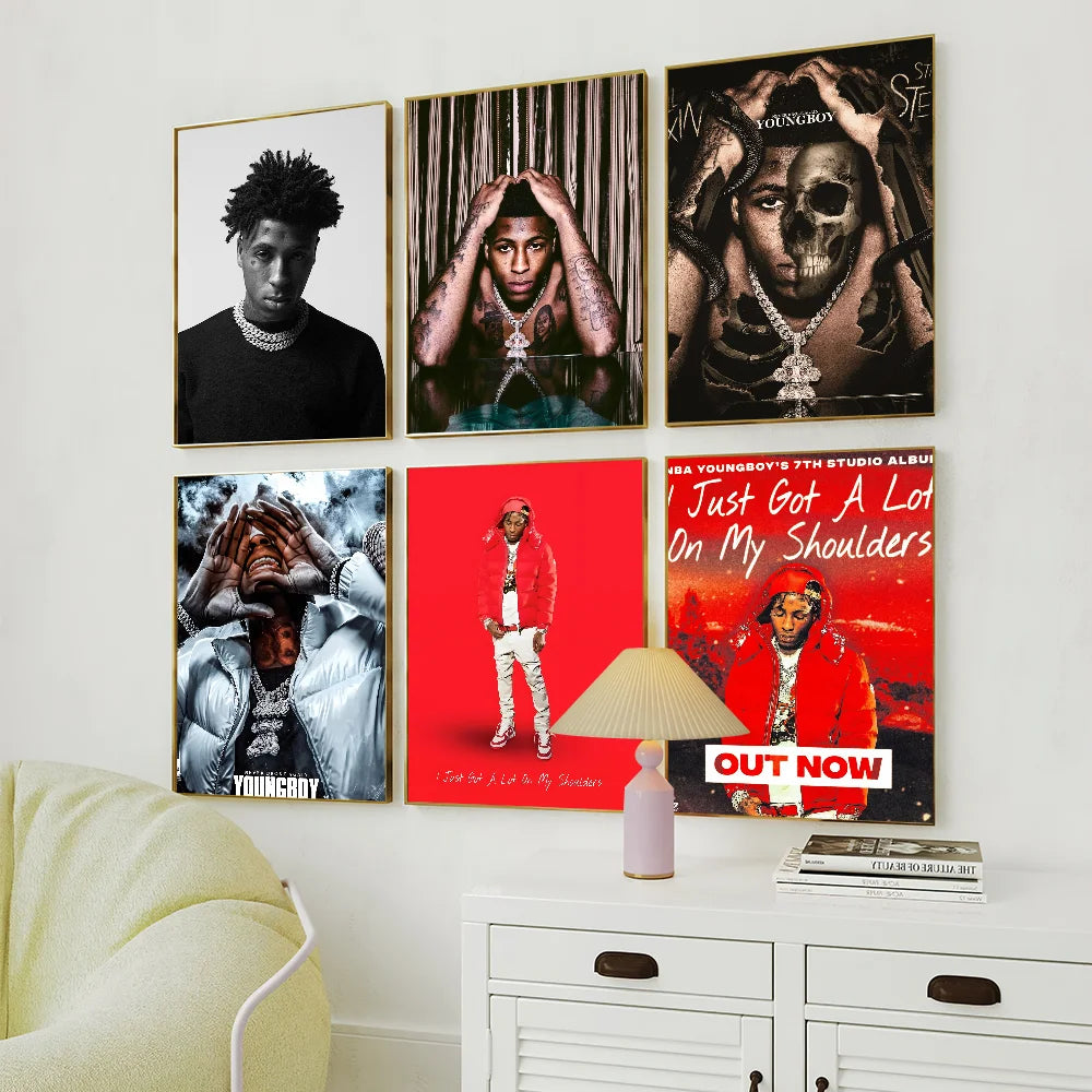 NBA Youngboy Poster Self Adhesive Wall Sticker Home Decor