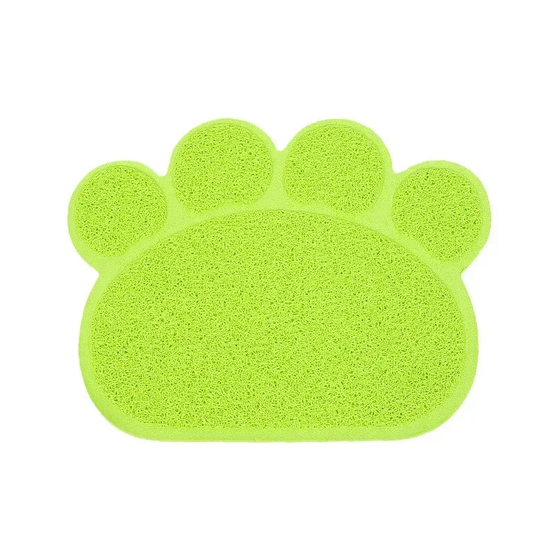 PVC Pet Mat Non Slip Claw Shaped Cat Litter Rub Feet Dog Puppies Feeding Mat Cute Dish Bowl Food Placement