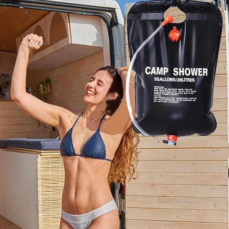 Solar Showers For Camping 20L Water Tank Portable Shower Bag Foldable Water Organizer With Removable Hose