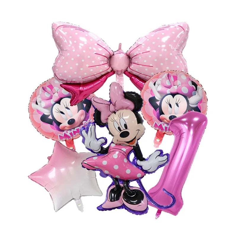 Minnie Mouse Birthday Party Decoration Girls Disposable Tableware Balloon Cups Plates Tablecloth Baby Shower Party Supplies