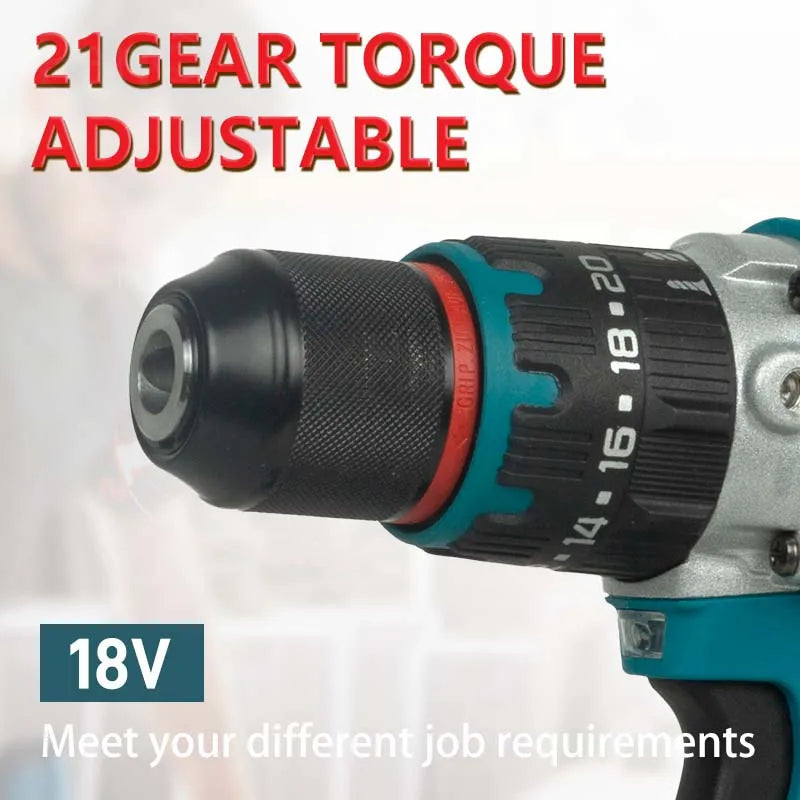 Makita 18V Lithium Electric Rechargeable Hand Drill 13mm DDF487RTJX 5.0AH