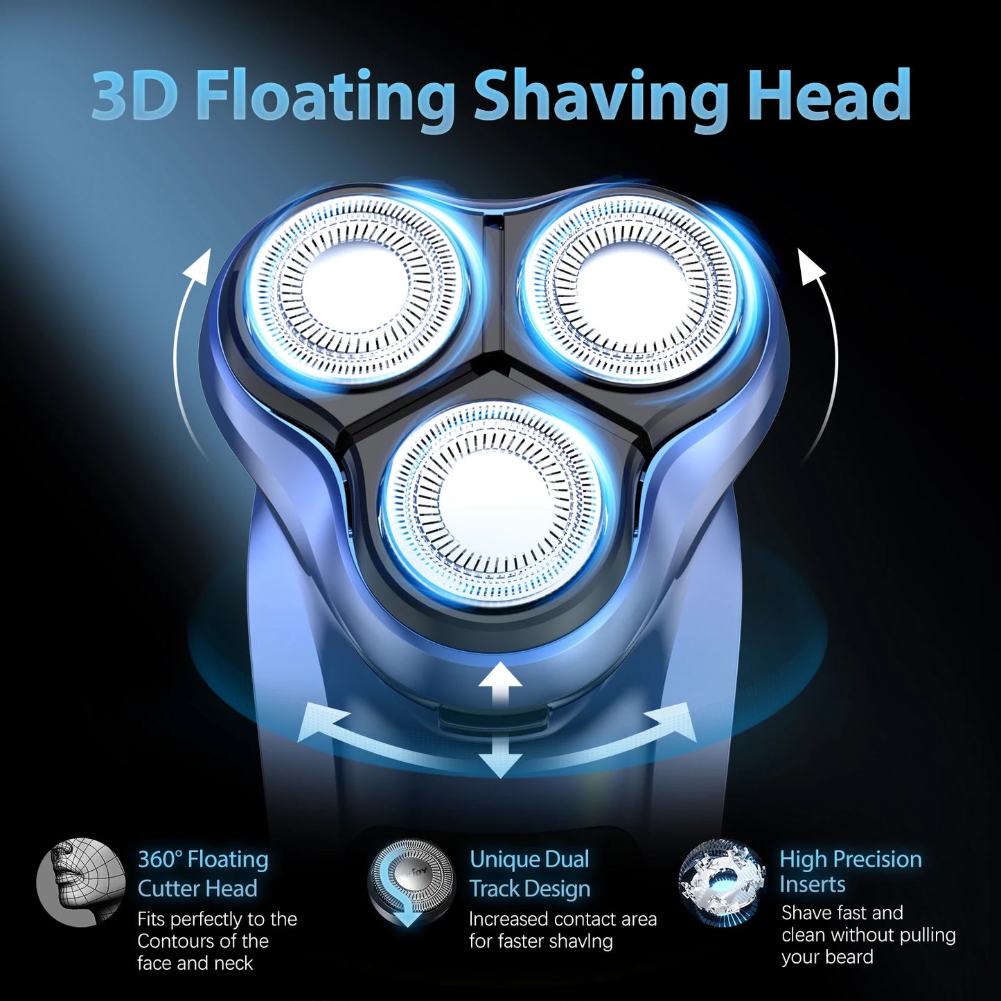 Sejoy Electric Razor for Men Rechargeable Rotary Shaver Portable Travel Beard Trimmer Ideal Gift