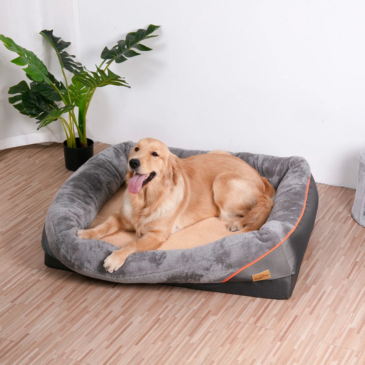 L XL 2XL 3XL Dog Bed Super Soft Orthopedic Foam Pet Sleeping Mat with Cotton Padded Bolster and Removable Cover