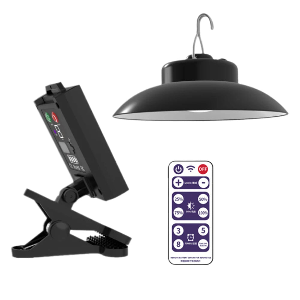 Solar Powered Clip On Umbrella Lamp With Remote Control IP65 Waterproof LED Parasol Lights For Garden Decoration