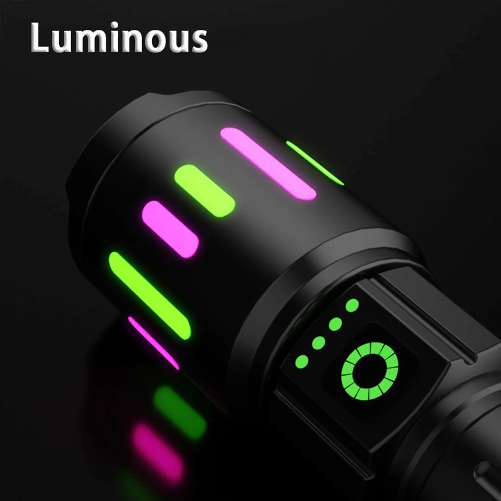 S615 Powerful LED Flashlight Rechargeable Zoomable Tactical Torch Super Bright Lantern for Outdoor Camping Hiking