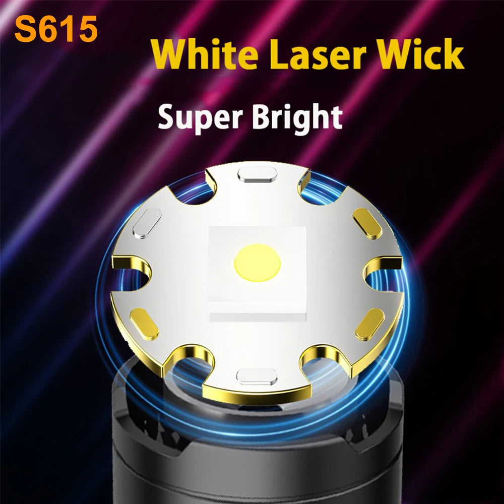 S615 Powerful LED Flashlight Rechargeable Zoomable Tactical Torch Super Bright Lantern for Outdoor Camping Hiking